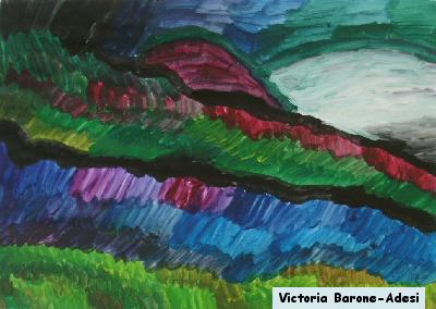 Dawn Mountains acrylic abstract art