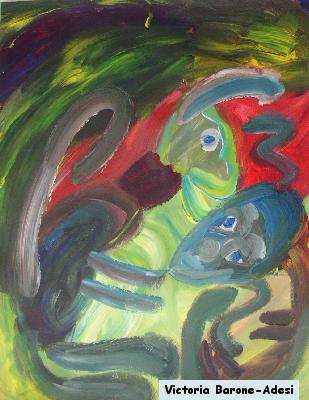Monkey and Squriel acrylic abstract art