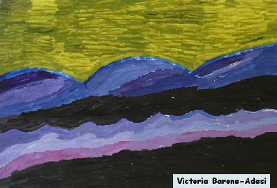 Purple Hills acrylic abstract art