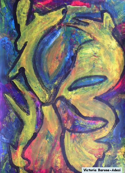 Alien Face acrylic abstract art