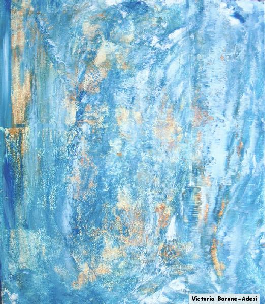 Blue acrylic abstract art
