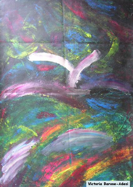 Chinese Eggplant acrylic abstract art