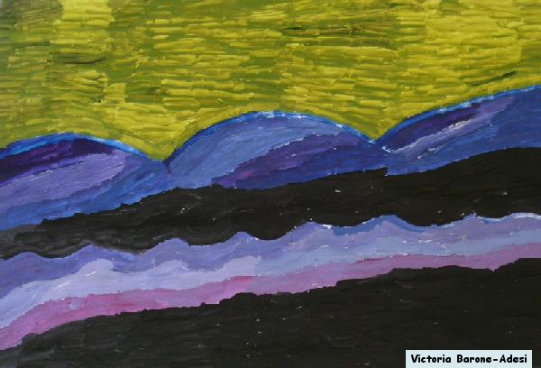 Purple Hills acrylic abstract art