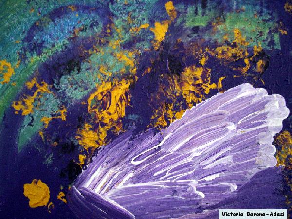 Purple Swan arte acrilica astratta