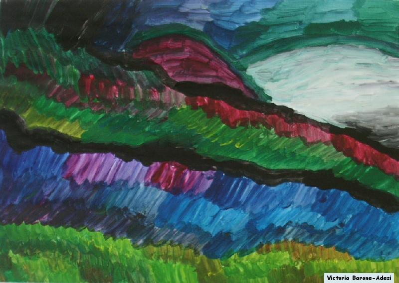 Dawn Mountains acrylic abstract art