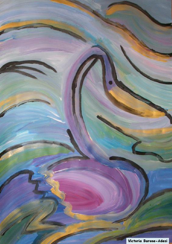 Light Swan acrylic abstract art