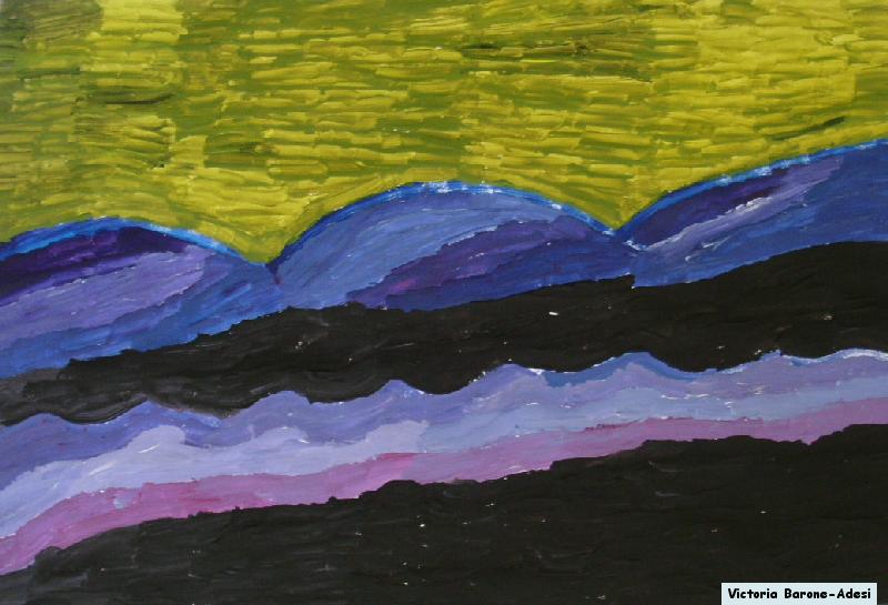 Purple Hills acrylic abstract art