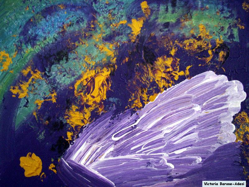 Purple Swan acrylic abstract art
