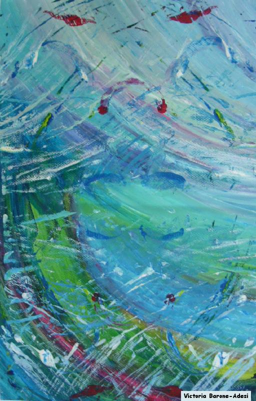 Rain Stream acrylic abstract art