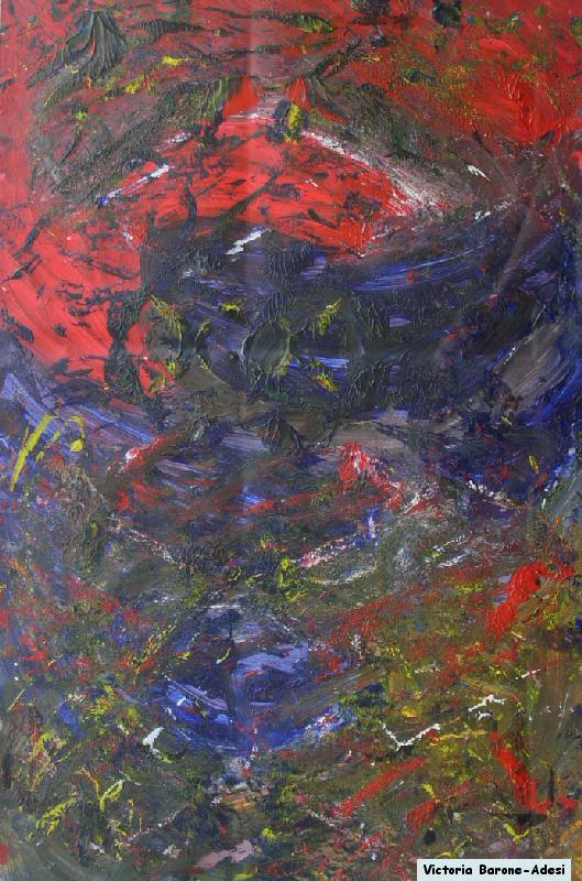 Red Sky acrylic abstract art