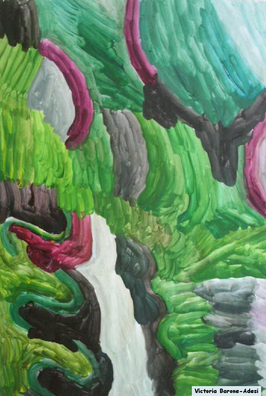 Waterfall acrylic abstract art